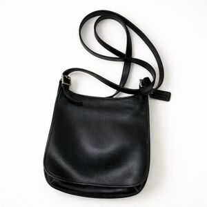 Coach Black Leather Crossbody Saddle Bag